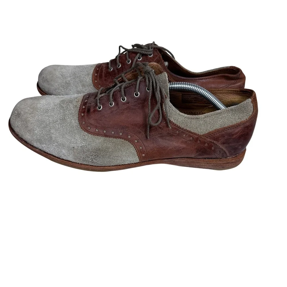 Timberland Earthkeepers Saddle Oxford Mens 10 Brown Grey Leather Suede Brogue